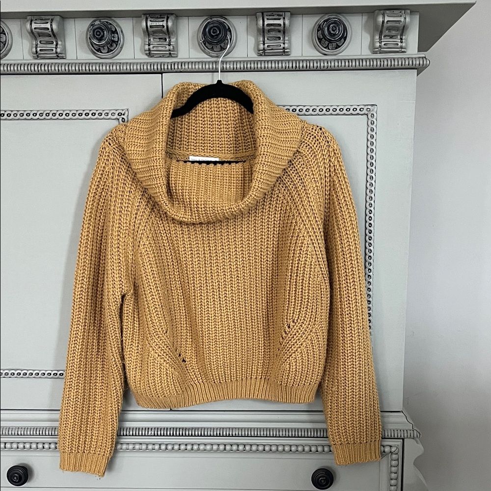 Moon & Madison Mustard Cowl Neck Sweater